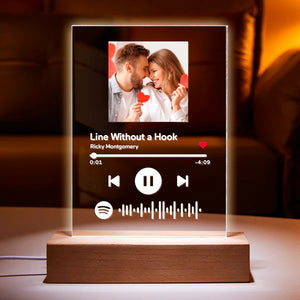 Gift For Lover Spotify Glass Art Personalized Spotify Code Glass Keychain Plaque& Night Light Spotify Album Cover Glass Spotify Picture Frame