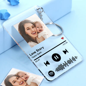 Personalized Spotify Code Music Plaque Keychain(2.1in x 3.4in) - Mother
