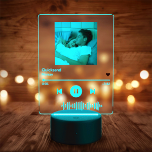 Anniversary Gift Custom 7 Colors Night Light Plaque with Photo Personalized Music Night Light