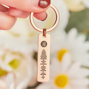 Custom Spotify Code Music Stainless Steel Keychain - Rose Gold