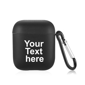 Custom Airpods Case For Airpods 2nd Black With Text