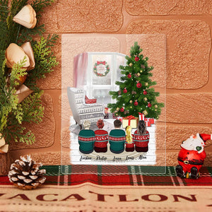 Christmas Gifts Cartoon Family Members Custom Plaque