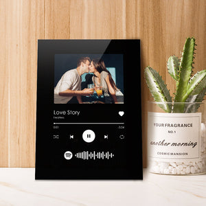 Gifts Spotify Glass Custom Spotify Plaque Scannable Music Plaque Black