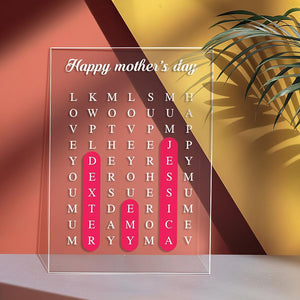 Custom Family Name Acrylic Plaque - Mother's Day Gifts