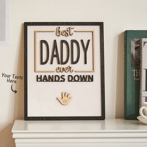 Custom Engraved Ornament Daddy Hands Down Handprint Sign Frame Gifts for Dad - Getcustomphonecase