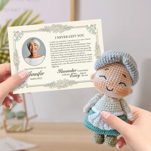 Custom Crochet Doll Handmade Dolls from Personalized Photo with Memorial Card Remember Your Loved One - Getcustomphonecase
