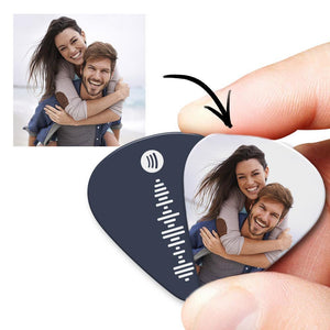 Personalized Spotify Code Guitar Pick, Engraved Double-Sided Printed with Photo Guitar Pick Gifts 12Pcs