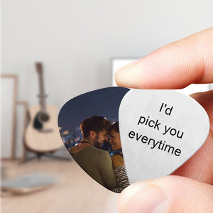 Custom Photo Guitar Picks Engraved Your Personalised Text
