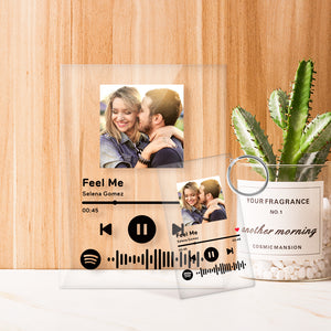Personalized Spotify Code Music Plaque(4.7in x 6.3in) With A Free Same Keychain(2.1in x 3.4in)