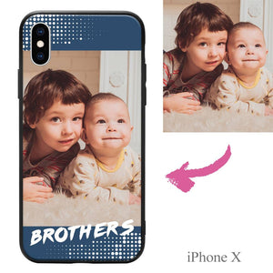 iPhoneX Custom Brothers Family Photo Protective Phone Case