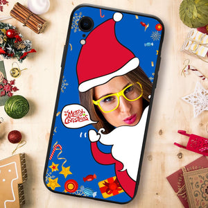 Christmas sale - Custom Happy Santa iPhone Case - Blue