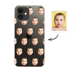 Personalized Face Pattern iPhone Case - Custom Photo Phone 13/12 Case