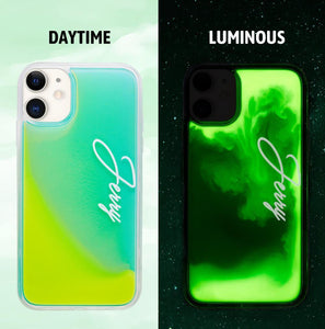 Custom Name Neon Green Case Yellow Quicksand iphone Case