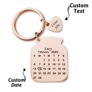 Custom Engraved Bottle Calendar Keychain Save The Date Keychain Personalized Keychain Birthday Gift