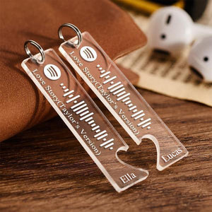 Scannable Spotify Keychain Engraved Custom Song Keychains Gifts