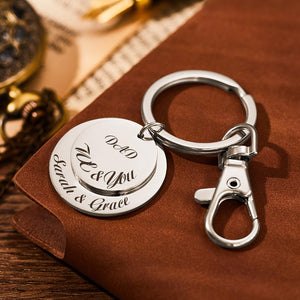 Custom Keychain Engraved Keyring Dad We Love You