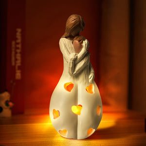 Mother's Day Gift Candle Holder Statue with Flickering Led Candle Gifts for Mom