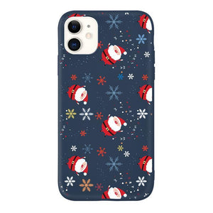 iPhone 13/ iPhone 12/ iPhone 11 Christmas Mobile Phone Case Painted Soft Shell iPhone Cover - Blue Santa Clause