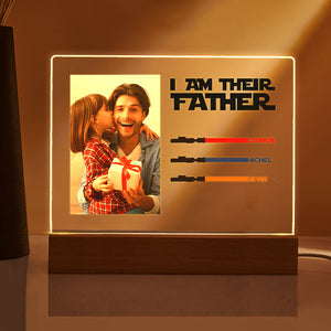 Personalized I Am Their Father Night Light Photo Acrylic Light Saber Plaque Father's Day Gifts - Getcustomphonecase