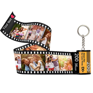 Customized Text Camera Roll Keychain Personalized Picture Film Roll Keychain