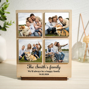 Custom Photo Wood Frame with Personalzed Text 1-4 Photos - Getcustomphonecase