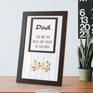 Dad Piece That Holds Us Together Box Frame Mom Puzzle Sign Gift For Dad