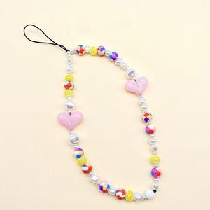Colorful Phone Charm Colorful Pearl and White Peals Gifts for Her