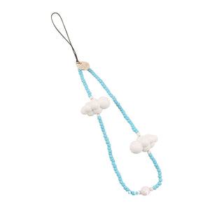 Phone Charm with Blue Pearl and White Clouds Special Gifts