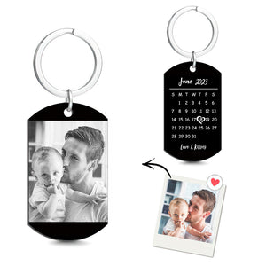 Father's Day Gift Custom Keychain Photo Calendar Keychain Tag Keychain Gift For Dad