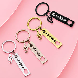 Custom Spotify Code Scannable Music Keychain with Note Rose Gold