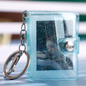 Personalized Mini Photo Album Keychain Scrapbook Keychain Gift for Her Photo Frame 16 Pockets