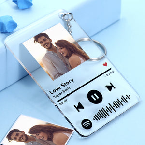 Personalized Spotify Code Music Plaque Keychain(2.1in x 3.4in) - Love