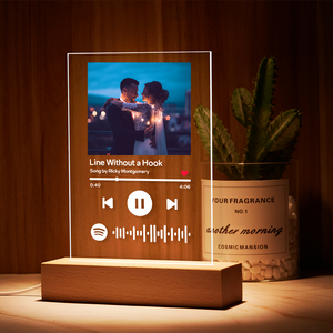 White Elephant Gifts Spotify Glass Night Light Custom Spotify Gifts Music Plaque Photo Lamp