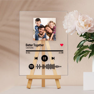 Custom Spotify Code Music Acrylic Glass Plaque 4 in 1 Gifts For Family