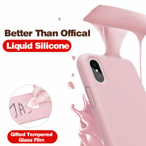 Liquid Silicone Soft Skin-friendly Case For iPhone(Gifted Tempered Glass Film)