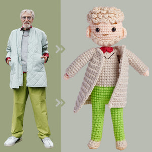 Custom Crochet Doll Personalized Gifts Handwoven Mini Look alike Dolls - Fashion Grandpa Doll - Getcustomphonecase