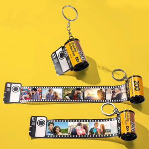 Camera Roll Keychain Custom Photo Keychain with Photo and Text QR code Couple Gifts