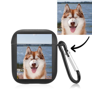 Custom Airpods Case For Airpods 2nd Black Cute Pet With Photo