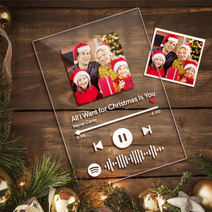 Christmas Gifts Spotify Glass Art Custom Spotify Music Plaque Spotify Plaque (4.7in x 6.3in) Family