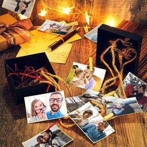 Custom Photo Christmas Box DIY Souvenir Gifts for Father and Son