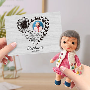 Custom Crochet Doll Gifts Handmade Mini Dolls Look alike Your Photo with Custom Memorial Card for Her - Getcustomphonecase