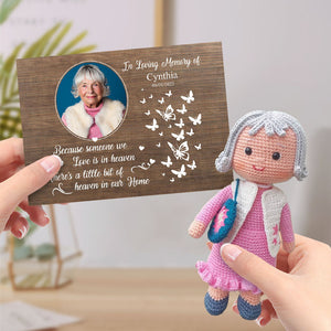 In Loving Memory Personalized Crochet Doll Gifts Handmade Mini Dolls Look alike Your Photo with Custom Memorial Card - Getcustomphonecase