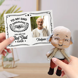 Custom Crochet Doll Handmade Mini Look alike Dolls with Personalized Card Gifts for Dad - Getcustomphonecase