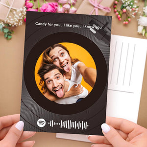 Custom Spotify Code Music Greeting Cards Vinyl Record Style Shaped Scannable Gift Cards
