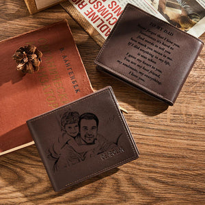 Father's Day Gifts To My Dad Love Personalized Photo Wallet Leather Wallet Engraved Wallet To My Son To My Brother
