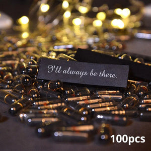 Black 100pcs DIY Lovely Mini Message Capsule Letter - myphotowalletuk