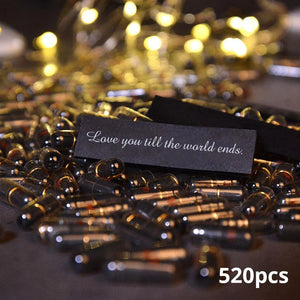 Black 520pcs DIY Lovely Mini Message Capsule Letter - myphotowalletuk