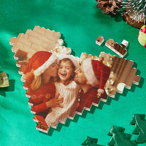 Christmas Gifts Custom Building Brick Personalized Photo Building Block Heart Shape