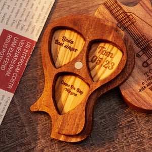 Custom 3PCS Guitar Pick Guitar Wood Picks Box Guitar-Shaped Picks Box Plectrum Container Romantic Gifts