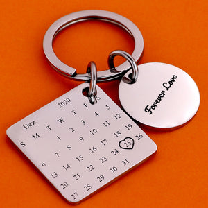 Custom Photo Engraved Calendar Keychain Personalized Keychain